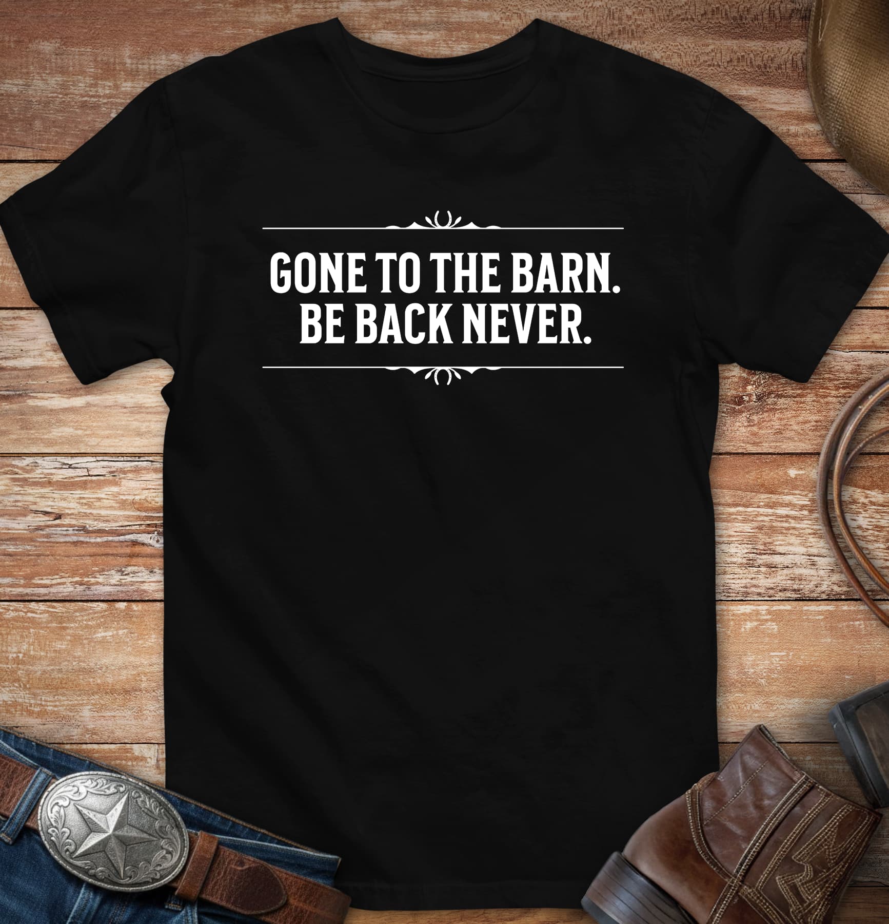 Gone to the barn - be back never