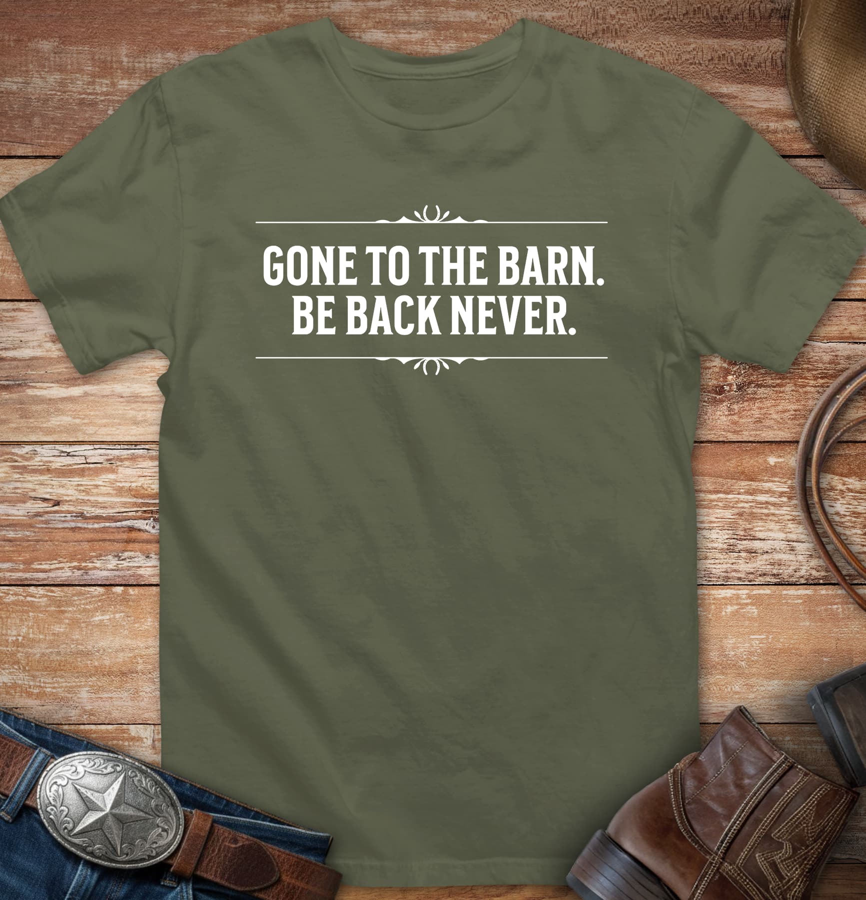 Gone to the barn - be back never