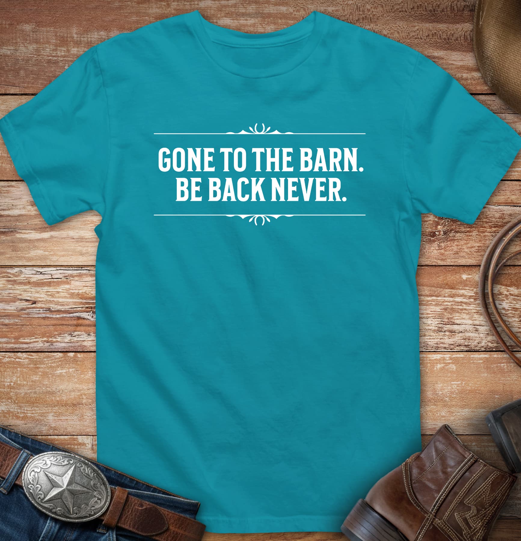 Gone to the barn - be back never