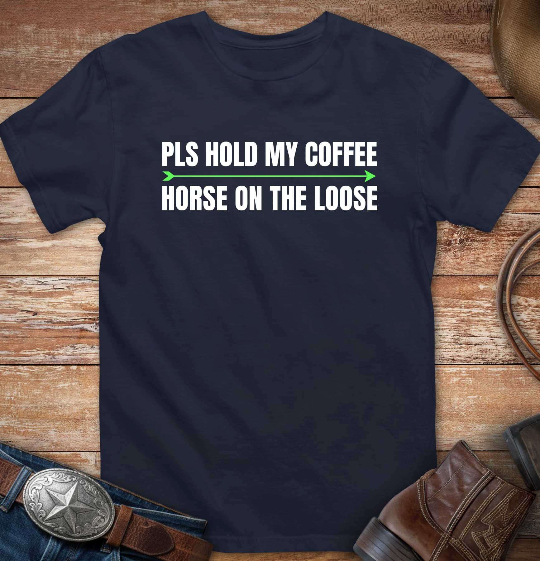 Pls hold my coffee - horse on the loose