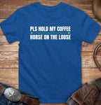 Pls hold my coffee - horse on the loose