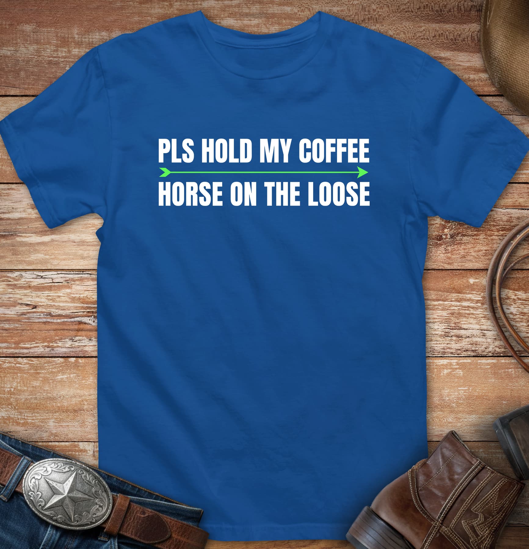 Pls hold my coffee - horse on the loose