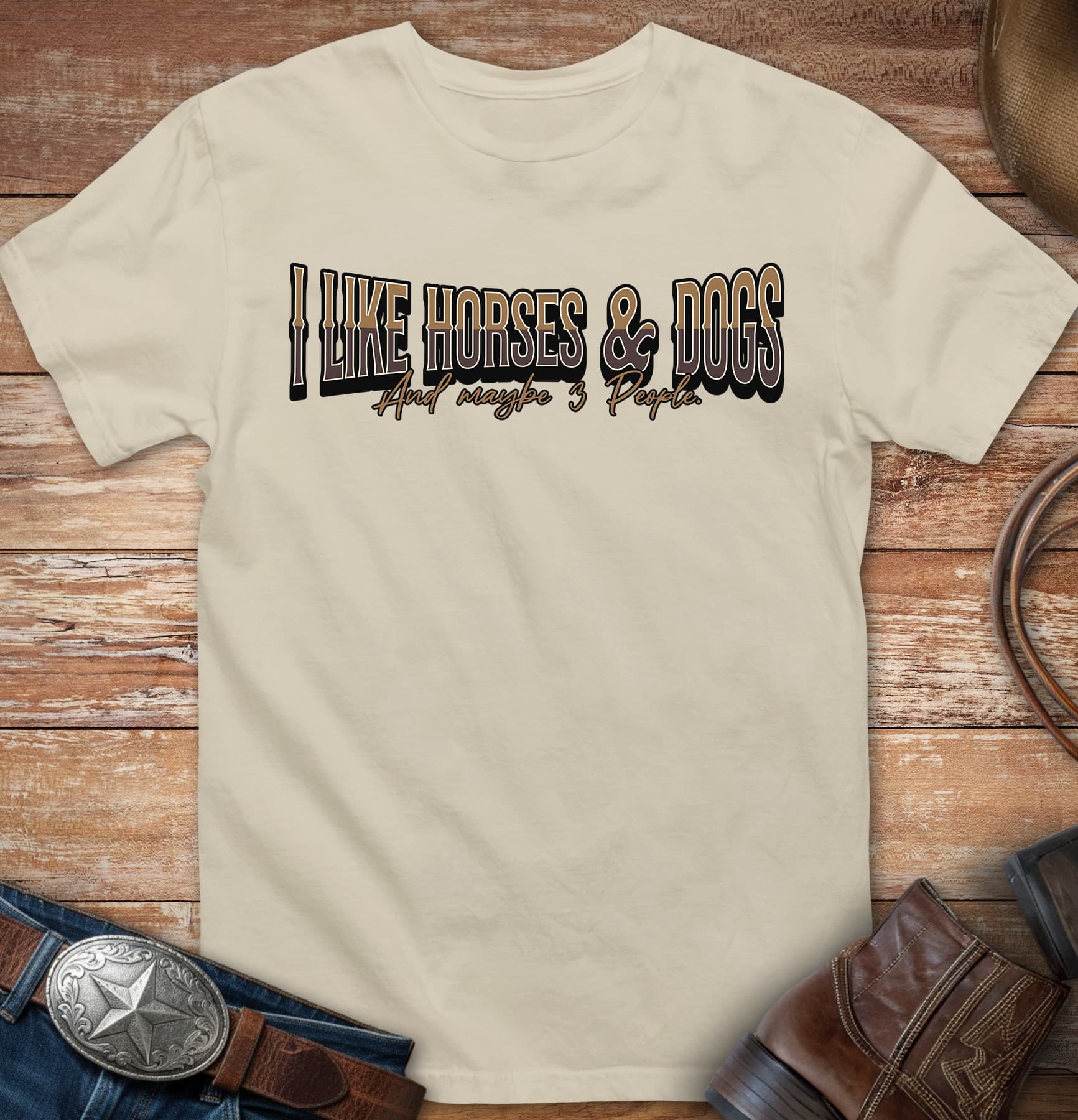 I like horses and dogs and maybe 3 people